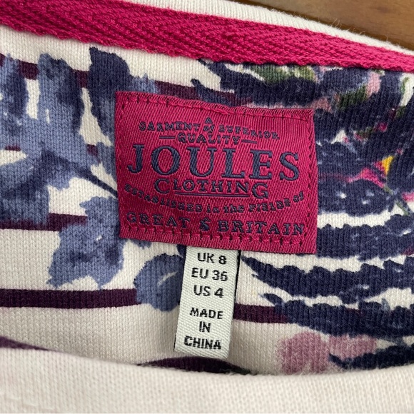 Joules Riviera Harvest Floral Plum Stripe Dress - Picture 13 of 16